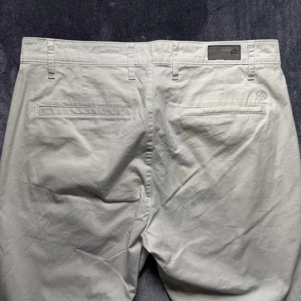 AG Green Label Pants Mens 34x32 White Straight Leg Stretch Chino Casual